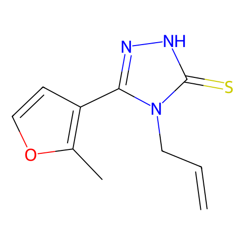 4-allyl-5-(2-methyl-3-furyl)-4H-1,2,4-triazole-3-thiol structure