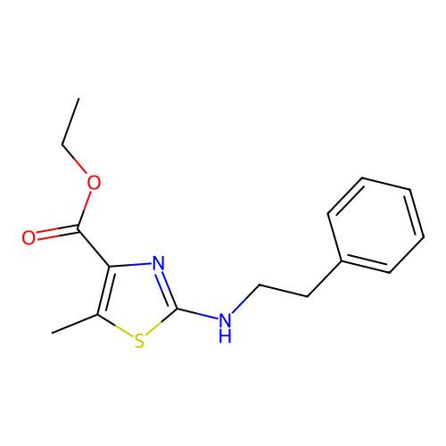 Ethyl 5-methyl-2-[(2-phenylethyl)amino]-1,3-thiazole-4-carboxylate structure