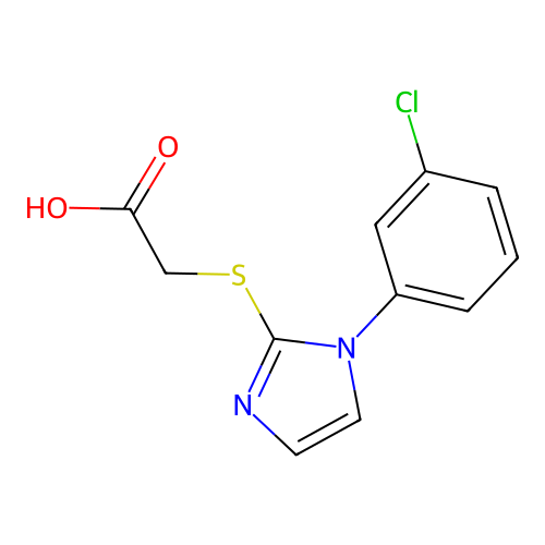 2-{[1-(3-chlorophenyl)-1H-imidazol-2-yl]sulfanyl}acetic acid structure