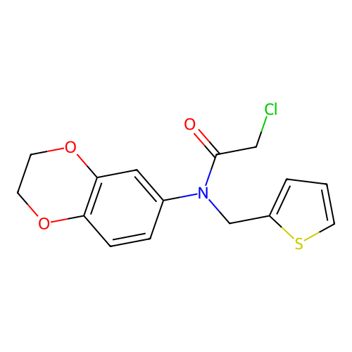 2-chloro-N-(2,3-dihydro-1,4-benzodioxin-6-yl)-N-(thiophen-2-ylmethyl)acetamide structure