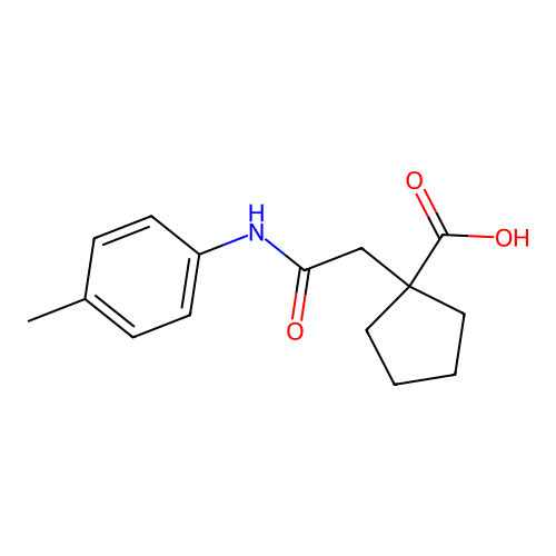 1-(2-((4-Methylphenyl)amino)-2-oxoethyl)cyclopentanecarboxylic acid structure