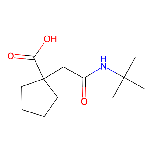 1-[(Tert-butylcarbamoyl)methyl]cyclopentane-1-carboxylic acid structure