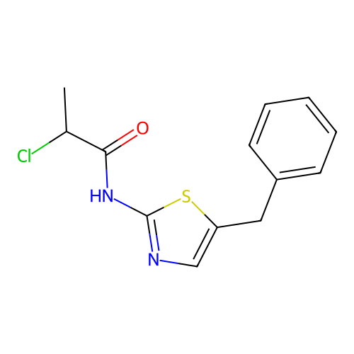 N-(5-benzyl-1,3-thiazol-2-yl)-2-chloropropanamide structure
