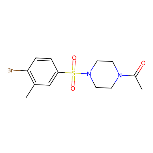 1-Acetyl-4-[(4-bromo-3-methylphenyl)sulfonyl]piperazine structure