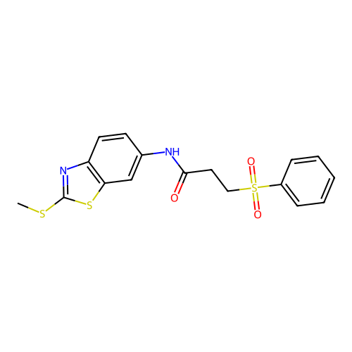 N-(2-(methylthio)benzo[d]thiazol-6-yl)-3-(phenylsulfonyl)propanamide structure