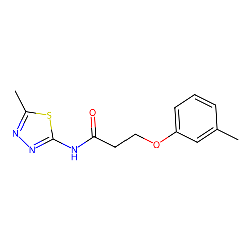 3-(3-methylphenoxy)-N-(5-methyl-1,3,4-thiadiazol-2-yl)propanamide structure