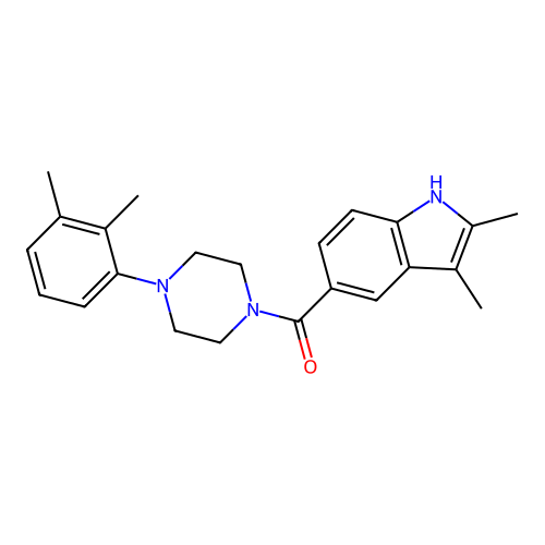 (2,3-dimethyl-1H-indol-5-yl)-[4-(2,3-dimethylphenyl)piperazin-1-yl]methanone structure
