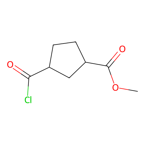 3-(Chlorocarbonyl)-cyclopentanecarboxylic acid methyl ester structure