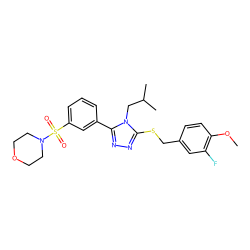 4-[[3-[5-[[(3-Fluoro-4-methoxyphenyl)methyl]thio]-4-(2-methylpropyl)-4H-1,2,4-triazol-3-yl]phenyl]sulfonyl]morpholine structure