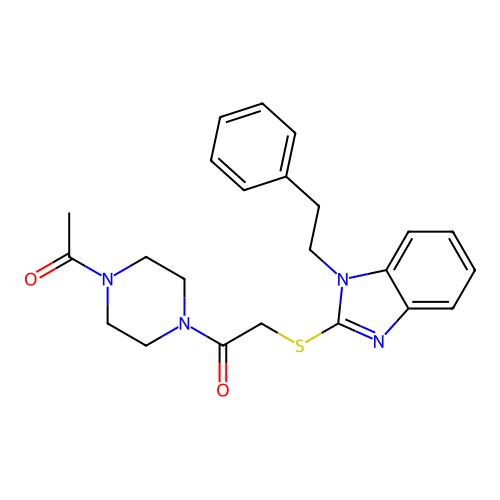 1-(4-Acetyl-1-piperazinyl)-2-[[1-(2-phenylethyl)-1H-benzimidazol-2-yl]thio]ethanone structure