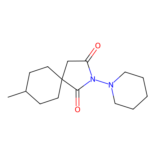 8-Methyl-2-(1-piperidinyl)-2-azaspiro(4.5)decane-1,3-dione structure
