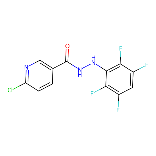 6-chloro-N'-(2,3,5,6-tetrafluorophenyl)pyridine-3-carbohydrazide structure