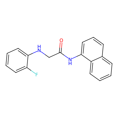 2-(2-fluoroanilino)-N-naphthalen-1-ylacetamide structure