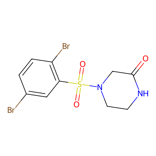 4-((2,5-Dibromophenyl)sulfonyl)piperazin-2-one structure