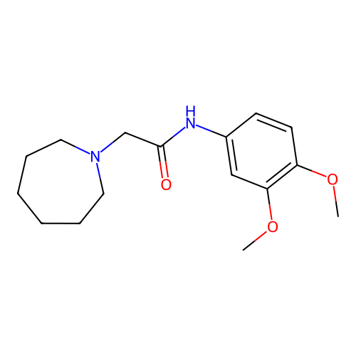 2-(azepan-1-yl)-N-(3,4-dimethoxyphenyl)acetamide structure