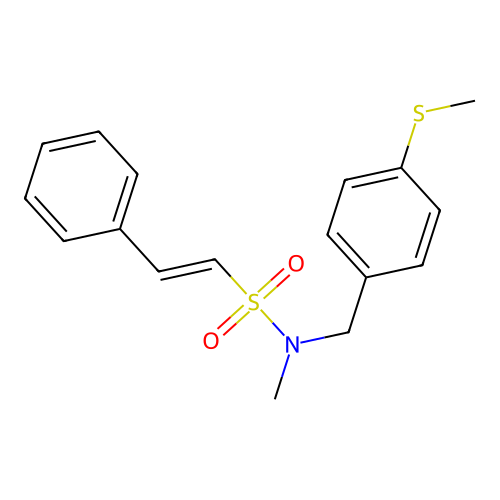 N-methyl-N-{[4-(methylsulfanyl)phenyl]methyl}-2-phenylethene-1-sulfonamide structure
