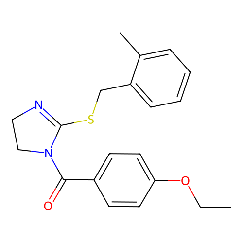(4-ethoxyphenyl)(2-((2-methylbenzyl)thio)-4,5-dihydro-1H-imidazol-1-yl)methanone structure