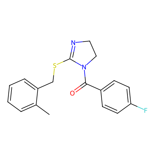 (4-fluorophenyl)(2-((2-methylbenzyl)thio)-4,5-dihydro-1H-imidazol-1-yl)methanone structure