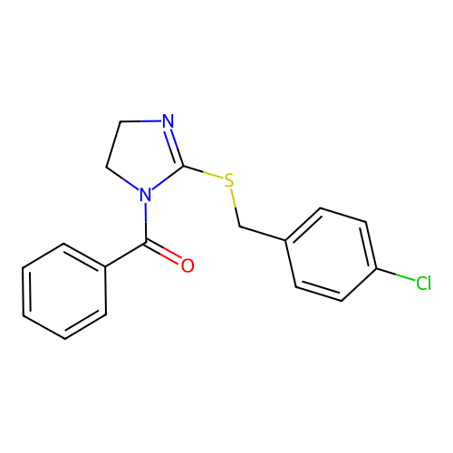 [2-[(4-Chlorophenyl)methylsulfanyl]-4,5-dihydroimidazol-1-yl]-phenylmethanone structure