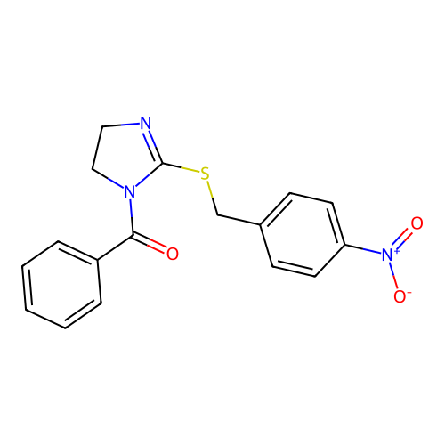 [2-[(4-Nitrophenyl)methylsulfanyl]-4,5-dihydroimidazol-1-yl]-phenylmethanone structure