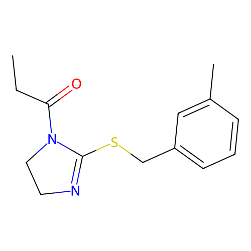 1-(2-((3-methylbenzyl)thio)-4,5-dihydro-1H-imidazol-1-yl)propan-1-one structure