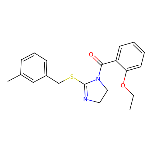 (2-ethoxyphenyl)(2-((3-methylbenzyl)thio)-4,5-dihydro-1H-imidazol-1-yl)methanone structure