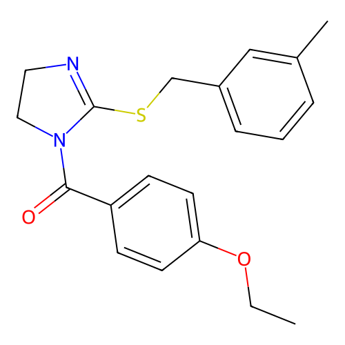 (4-ethoxyphenyl)(2-((3-methylbenzyl)thio)-4,5-dihydro-1H-imidazol-1-yl)methanone structure