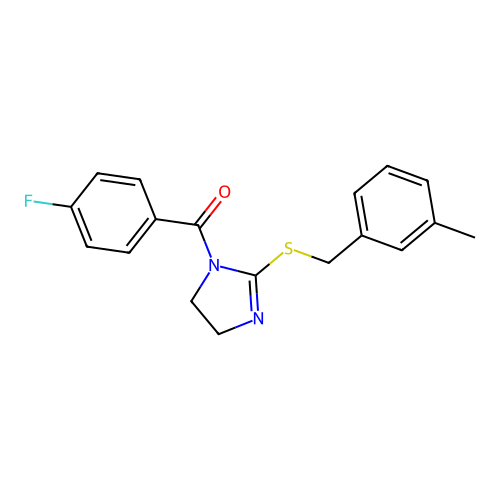 (4-fluorophenyl)(2-((3-methylbenzyl)thio)-4,5-dihydro-1H-imidazol-1-yl)methanone structure
