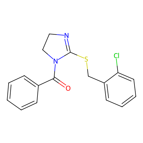 [2-[(2-Chlorophenyl)methylsulfanyl]-4,5-dihydroimidazol-1-yl]-phenylmethanone structure