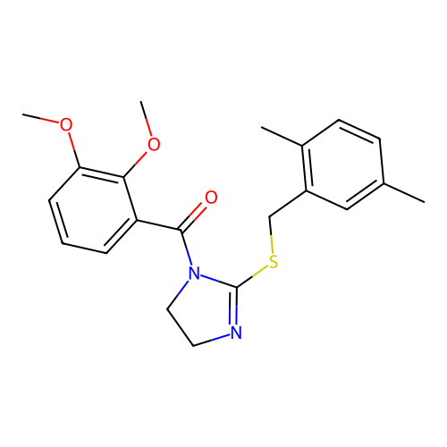 (2,3-dimethoxyphenyl)(2-((2,5-dimethylbenzyl)thio)-4,5-dihydro-1H-imidazol-1-yl)methanone structure