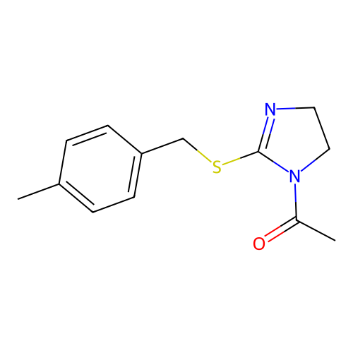 1-[2-[(4-Methylphenyl)methylsulfanyl]-4,5-dihydroimidazol-1-yl]ethanone structure