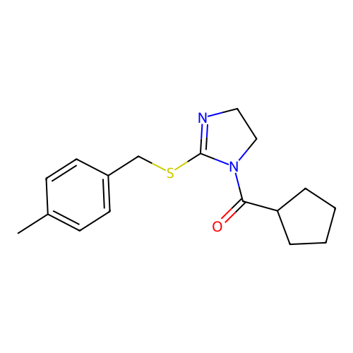 cyclopentyl(2-((4-methylbenzyl)thio)-4,5-dihydro-1H-imidazol-1-yl)methanone structure