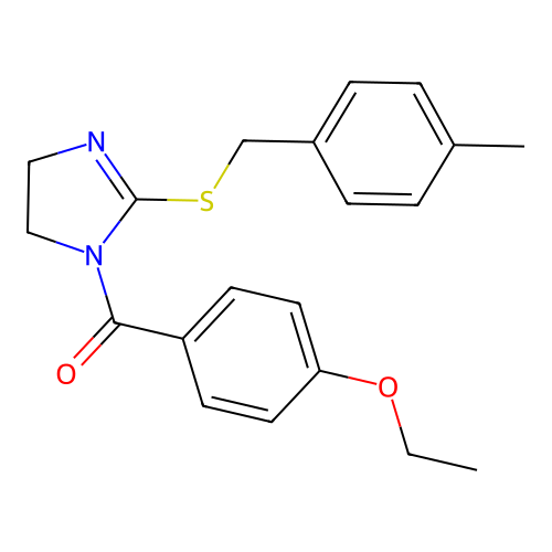 (4-ethoxyphenyl)(2-((4-methylbenzyl)thio)-4,5-dihydro-1H-imidazol-1-yl)methanone structure