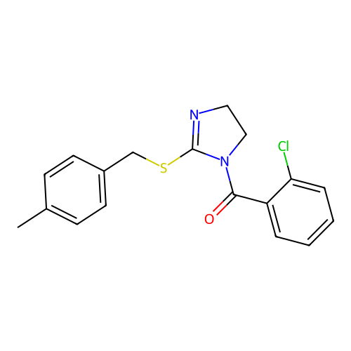 (2-chlorophenyl)(2-((4-methylbenzyl)thio)-4,5-dihydro-1H-imidazol-1-yl)methanone structure