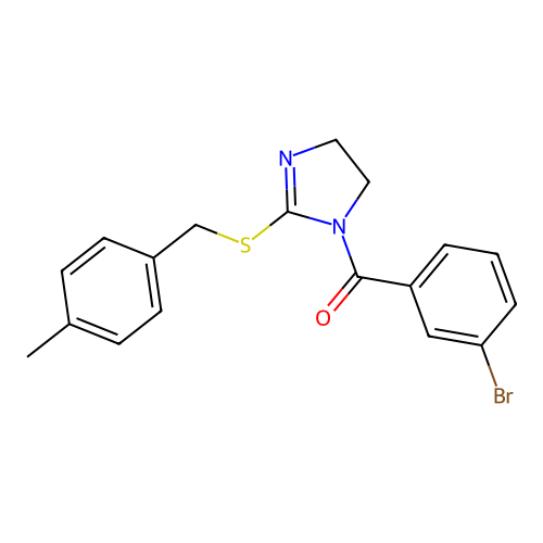 (3-bromophenyl)(2-((4-methylbenzyl)thio)-4,5-dihydro-1H-imidazol-1-yl)methanone structure