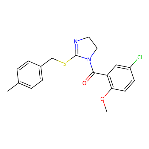 (5-chloro-2-methoxyphenyl)(2-((4-methylbenzyl)thio)-4,5-dihydro-1H-imidazol-1-yl)methanone structure