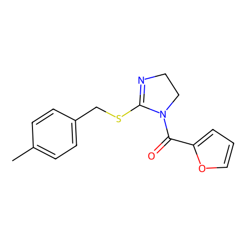 1-(furan-2-carbonyl)-2-{[(4-methylphenyl)methyl]sulfanyl}-4,5-dihydro-1H-imidazole structure