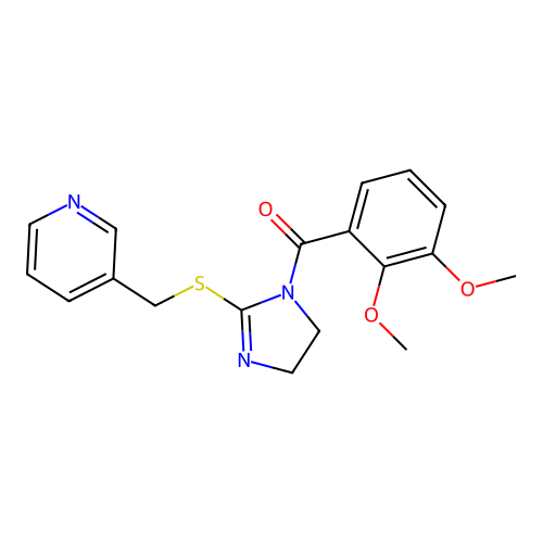 (2,3-dimethoxyphenyl)(2-((pyridin-3-ylmethyl)thio)-4,5-dihydro-1H-imidazol-1-yl)methanone structure