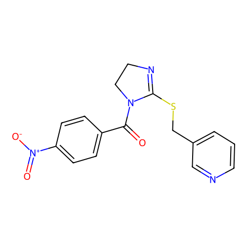 3-({[1-(4-nitrobenzoyl)-4,5-dihydro-1H-imidazol-2-yl]sulfanyl}methyl)pyridine structure