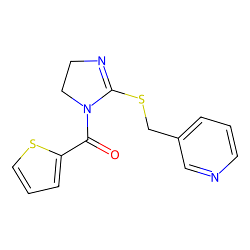[2-(Pyridin-3-ylmethylsulfanyl)-4,5-dihydroimidazol-1-yl]-thiophen-2-ylmethanone structure