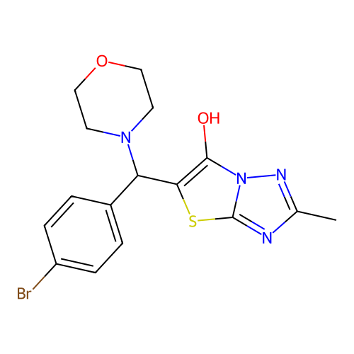 5-((4-Bromophenyl)(morpholino)methyl)-2-methylthiazolo[3,2-b][1,2,4]triazol-6-ol structure
