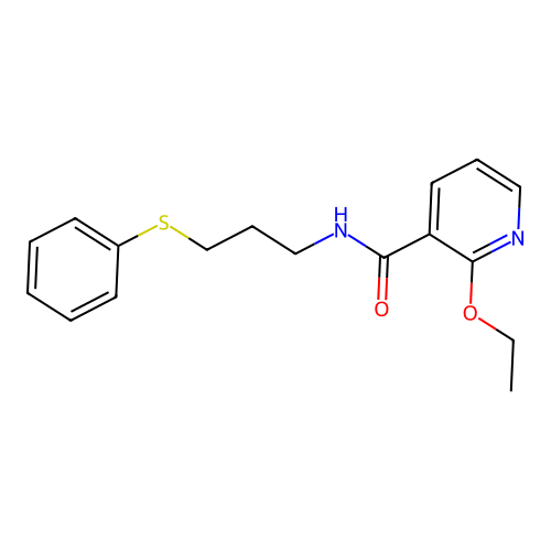 2-ethoxy-N-(3-phenylsulfanylpropyl)pyridine-3-carboxamide structure