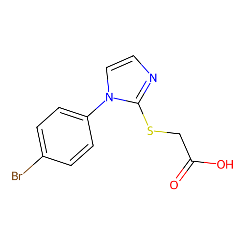 2-{[1-(4-bromophenyl)-1H-imidazol-2-yl]sulfanyl}acetic acid structure