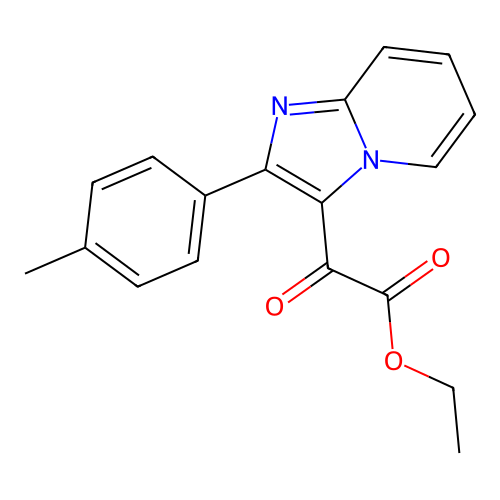 Ethyl 2-(4-methylphenyl)-alpha-oxoimidazo(1,2-a)pyridine-3-acetate structure