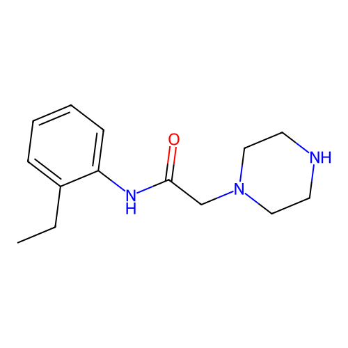 N-(2-ethylphenyl)-2-(piperazin-1-yl)acetamide structure