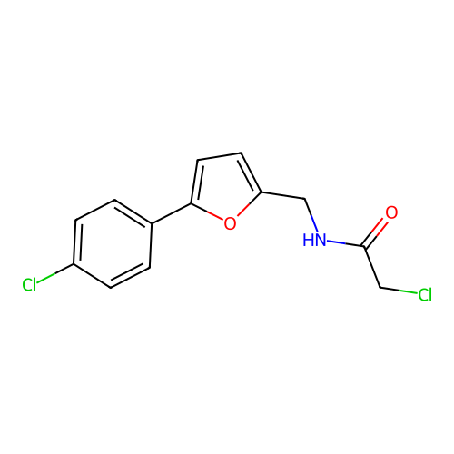 2-chloro-N-{[5-(4-chlorophenyl)furan-2-yl]methyl}acetamide structure