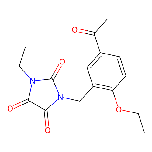 1-[(5-Acetyl-2-ethoxyphenyl)methyl]-3-ethylimidazolidine-2,4,5-trione structure