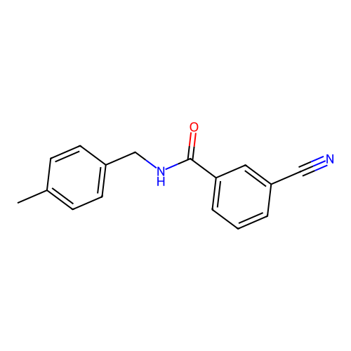 3-cyano-N-[(4-methylphenyl)methyl]benzamide structure
