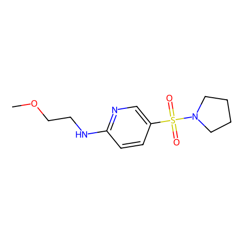 2-[(2-Methoxyethyl)amino]-5-(pyrrolidinylsulfonyl)pyridine structure