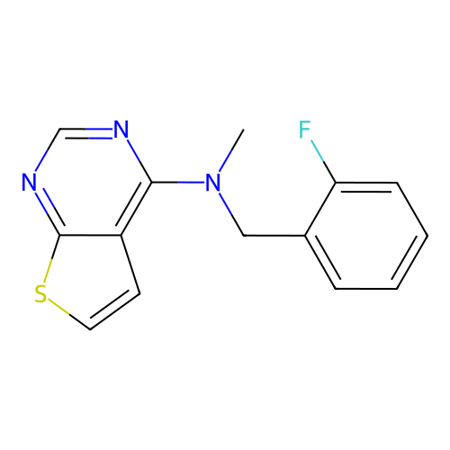 N-[(2-fluorophenyl)methyl]-N-methylthieno[2,3-d]pyrimidin-4-amine structure